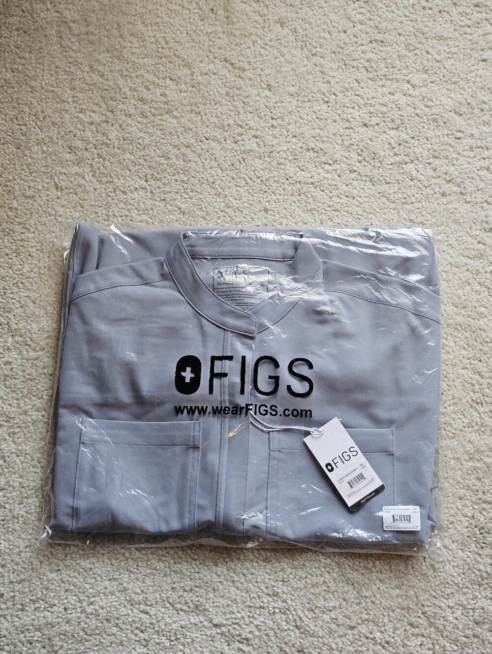 Figs Harbor Grey Rafael Cargo Jumpsuit.